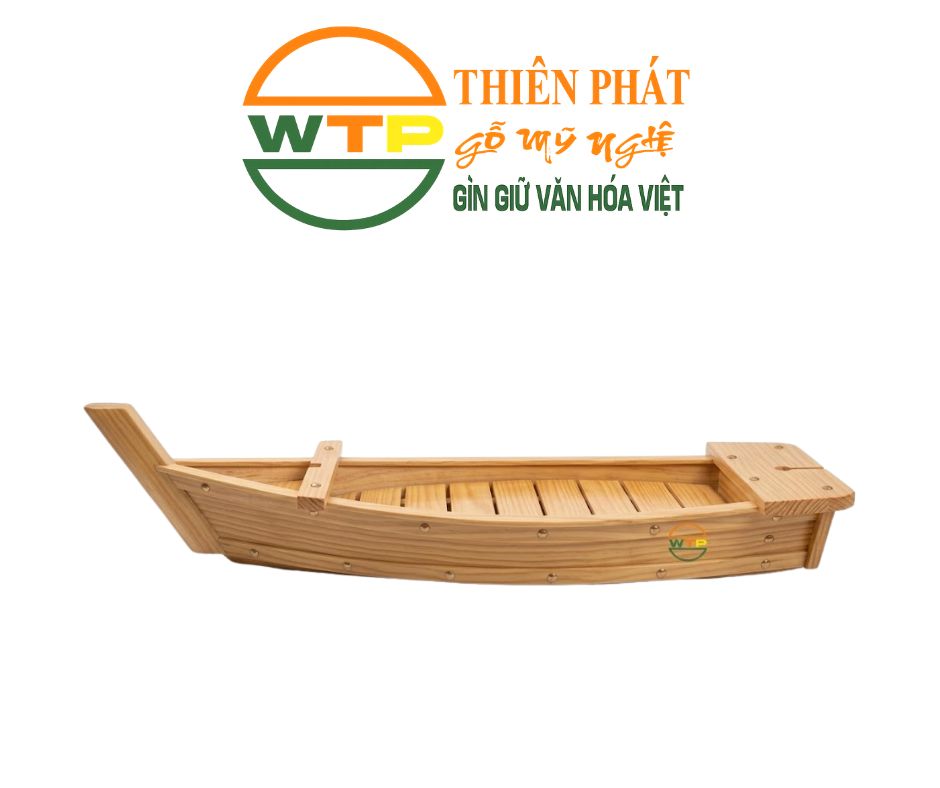 Thuyền Gỗ Trưng Bày Ẩm Thực - Thuyền sushi