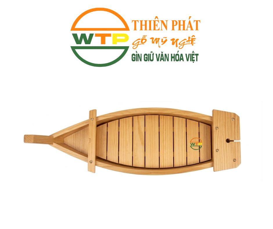 Thuyền Gỗ Trưng Bày Ẩm Thực - Thuyền sushi