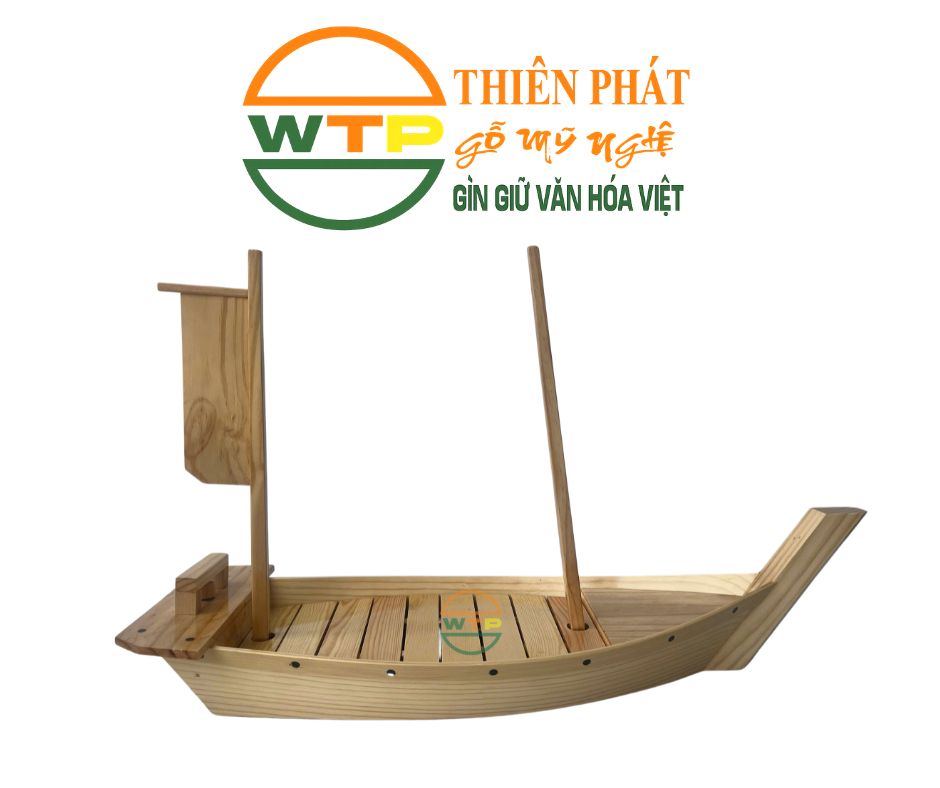 Thuyền Gỗ Trưng Bày Ẩm Thực - Thuyền sushi